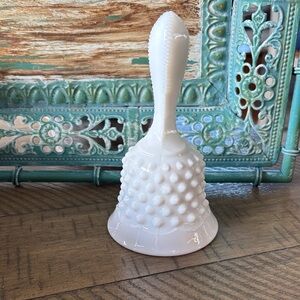 White Hobnail Glass Bell